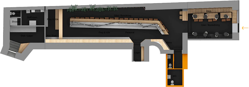 Kapibara ramen restaurant concept floorplan